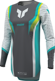 THOR Women's Sportmode Velocity Jersey, Gray/Aqua, Small, Part Number 2911-0336