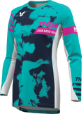 THOR Women's Launchmode Bleach Jersey White/Aqua XS, Part Number 2911-0345