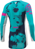 THOR Women's Launchmode Bleach Jersey White/Aqua XS, Part Number 2911-0345