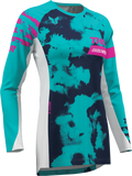 THOR Women's Launchmode Bleach Jersey White/Aqua Medium, Part Number 2911-0347