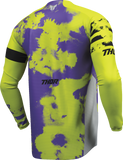 THOR Launchmode Bleach Gray/Acid Motocross Jersey, Small – Part Number 2910-8400