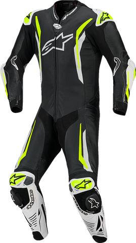 Alpinestars GP Tech v5 1-Piece Leather Suit * Black/White/Yellow Fluo, US 42 / EU 52 (Part Number 3150226-125-52)