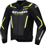Alpinestars GP Force v2 Airflow Leather Jacket - Black/Yellow Fluo US 42 / EU 52 - Part Number 3100326-155-52