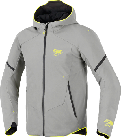 Alpinestars Aeroshell Waterproof Jacket - Mid Gray/Yellow Fluo, Size Medium