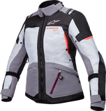 Alpinestars Stella Andes v4 Drystar? Jacket - Women's Waterproof Motorcycle Jacket in Dark Gray/Ice Gray/Black/Coral, Size Large