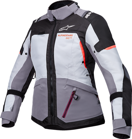 Alpinestars Stella Andes v4 Drystar? Jacket - Women's Waterproof Motorcycle Jacket in Dark Gray/Ice Gray/Black/Coral, Size XL