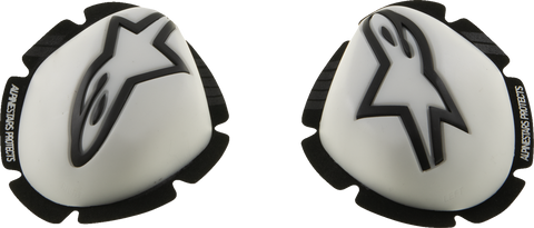Alpinestars GP Tech Knee Sliders - White/Black Part 6400126-21 for Track Use