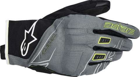 Alpinestars Moblast WP Gloves - Short-Cuff Waterproof Motorcycle Gloves in Fur Gray/Black/Sulphur Yellow, XL