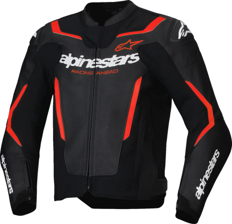 Alpinestars GP Force v2 Airflow Leather Jacket - Black/Red Fluo US 44 / EU 54 by Alpinestars Part 3100326-1030-54