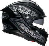 AGV K7 Damascus Motorcycle Helmet Black/Silver, Small – Part Number 2118399004-010-S