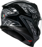 AGV K7 Damascus Motorcycle Helmet Black/Silver, Small – Part Number 2118399004-010-S