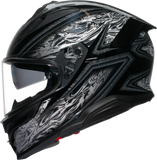 AGV K7 Damascus Motorcycle Helmet Black/Silver, Small – Part Number 2118399004-010-S