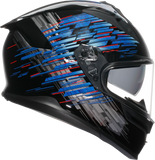 AGV K7 Genisys Motorcycle Helmet, Black/Blue/Gray, XL - Part Number 2118399004-011-XL