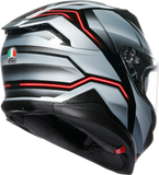 AGV K7 Jaeger Motorcycle Helmet Black/Silver, Small - Part Number 2118399004-005-S