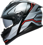 AGV K7 Jaeger Motorcycle Helmet Black/Silver, Small - Part Number 2118399004-005-S