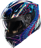 ICON Threshold Modular Helmet Synthwave Lazer Cobra Blue, Medium – 0100-2730