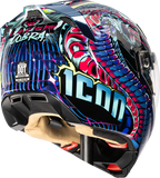ICON Threshold Modular Helmet Synthwave Lazer Cobra Blue XL 0100-2732