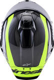 ALPINESTARS Supertech R10 Helmet - 22.06 - Arius - Gloss Black/Silver/Yellow Fluo - Large 8203926-1699-L