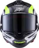 ALPINESTARS Supertech R10 Helmet - 22.06 - Arius - Gloss Black/Silver/Yellow Fluo - XL 8203926-1699-XL