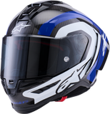 Alpinestars Supertech R10 Arius Helmet 22.06 Gloss Black/White/Blue XL 8203926-1647-XL