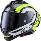 Alpinestars Supertech R10 Helmet - Arius Gloss Black/Silver/Yellow Fluo - Small