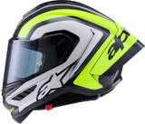 Alpinestars Supertech R10 Helmet - Arius Gloss Black/Silver/Yellow Fluo - Small