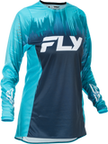Fly Racing Women's Lite Jersey Aqua/Navy/White Large - Performance Motorcycle Riding Apparel
