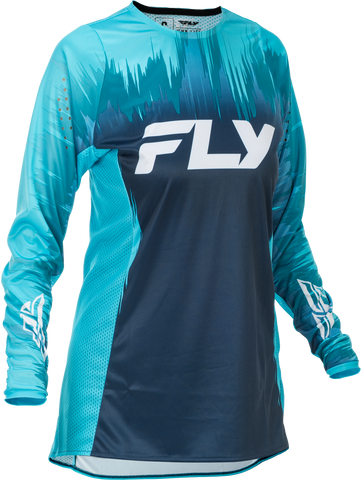 Fly Racing Women's Lite Jersey Aqua/Navy/White Large - Performance Motorcycle Riding Apparel