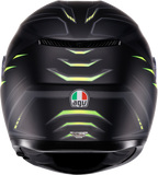 AGV K3 Syth Motorcycle Helmet Matte Black/Yellow Fluo Small - 2118381004-026-S