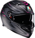 AGV K3 Syth Motorcycle Helmet Matte Black/Pink 2XL, Part Number 2118381004-025-XXL