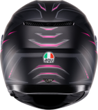 AGV K3 Syth Motorcycle Helmet Matte Black/Pink 2XL, Part Number 2118381004-025-XXL