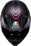 AGV K3 Syth Motorcycle Helmet Matte Black/Pink 2XL, Part Number 2118381004-025-XXL