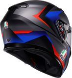 AGV K3 Striga Motorcycle Helmet Matte Black/Blue/Red 2XL, Part Number 2118381004-024-XXL