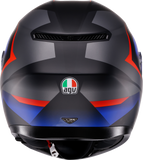 AGV K3 Striga Motorcycle Helmet Matte Black/Blue/Red 2XL, Part Number 2118381004-024-XXL