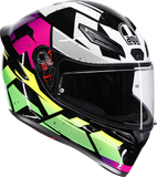 AGV K1 S Punkpulse Motorcycle Helmet Black/Purple/Lime 2XL - 2118394018-071-XXL
