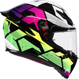 AGV K1 S Punkpulse Motorcycle Helmet Black/Purple/Lime 2XL - 2118394018-071-XXL