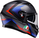 AGV K3 Striga Motorcycle Helmet Matte Black/Blue/Red Medium 2118381004-024-M