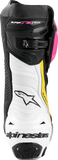Alpinestars Supertech R Motorcycle Boots Black/Magenta/White/Yellow, US 12.5 / EU 48, Part Number 2220021-1634-48