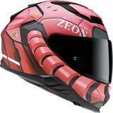 HJC F71 Helmet with Bandai Namco Zaku Design – Large Size, Lightweight, Aerodynamic Shell, and Integrated Bluetooth Communication System