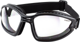 BOBSTER Ballast Convertible Motorcycle Goggle with Clear Lens, Black TPU Frame, Part Number BBL001