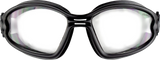 BOBSTER Ballast Convertible Motorcycle Goggle with Clear Lens, Black TPU Frame, Part Number BBL001