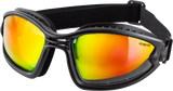 Bobster Ballast Convertible Riding Goggles, Black Frame with Crimson/Red/Yellow Mirror Lens, BBL002