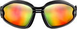Bobster Ballast Convertible Riding Goggles, Black Frame with Crimson/Red/Yellow Mirror Lens, BBL002