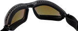 Bobster Ballast Convertible Riding Goggles, Black Frame with Crimson/Red/Yellow Mirror Lens, BBL002