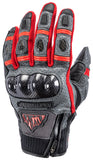 Tourmaster Sierra Peak Gray/Red Textile Motorcycle Gloves, X-Large, Part 8852017107