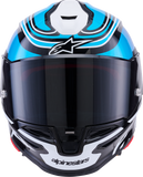 Alpinestars Supertech R7 S-R7 Helmet Zeal Gloss Black/Blue/Pink Fluo/White, Small, ECE 22.06, 8202826-1636-S