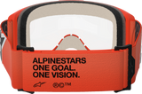 Alpinestars Vision 5 Corp Orange Motocross Goggle with Clear Lens, Part 5101725-430