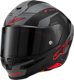 ALPINESTARS Supertech R7 Helmet - 22.06 - A-Core - Matte Black/Gray/Red - Small 8203426-1653-S