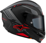 ALPINESTARS Supertech R7 Helmet - 22.06 - A-Core - Matte Black/Gray/Red - Small 8203426-1653-S