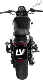 LeoVince Classic Racer Slip-On Muffler for Claibro 700, Black, Part Number 15012BU